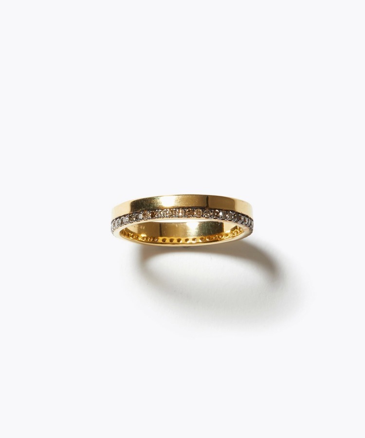 [meander] border pave diamonds eternity stacking ring